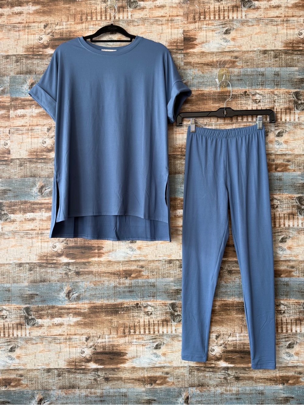 Zenana Blue Women’s Lounge Set - Two-Piece Top & Leggings